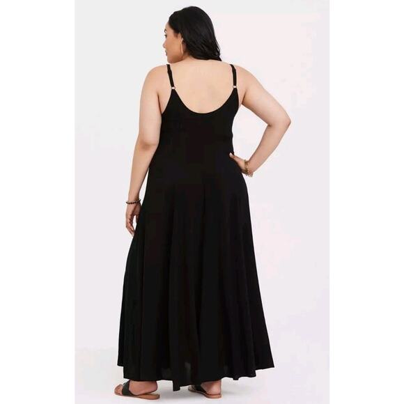 TORRID GOTH BOHO BLACK MAXI CHALLIS TRAPEZE DRESS SLEEVELESS 2 2X XXL 18 20 - Picture 6 of 10